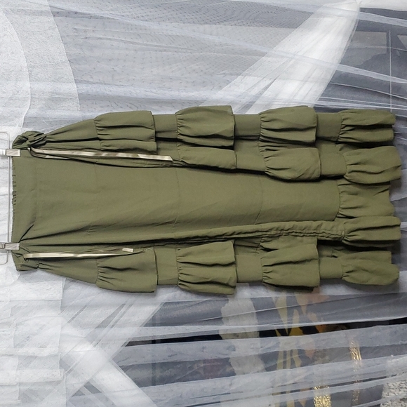 Adjustable Pick-ups Ruffle Skirt SM Green - Picture 2 of 4